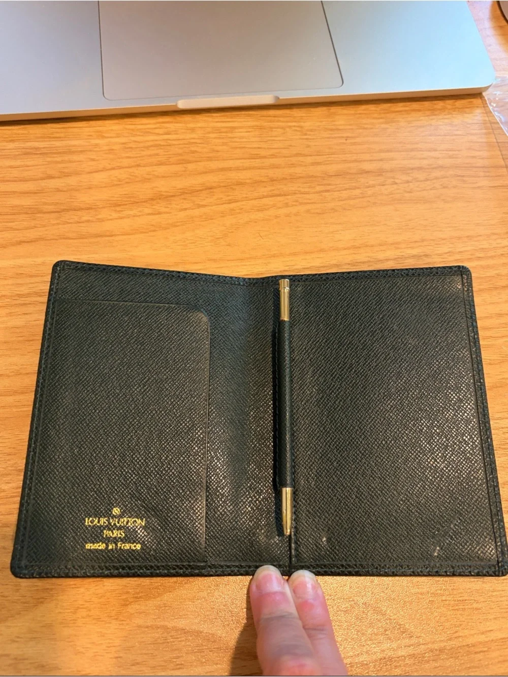 Louis Vuitton Green Leather Travel Wallet